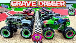 Toy Diecast Monster Truck Racing Tournament | Iconic GRAVE DIGGER 16 Truck Battle but only 1 WINNER!