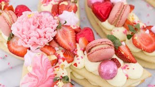 Valentines Day Layered Cookie Tart Cake! How to make a Number Cake! Valentines Day Cake Trend 2018!