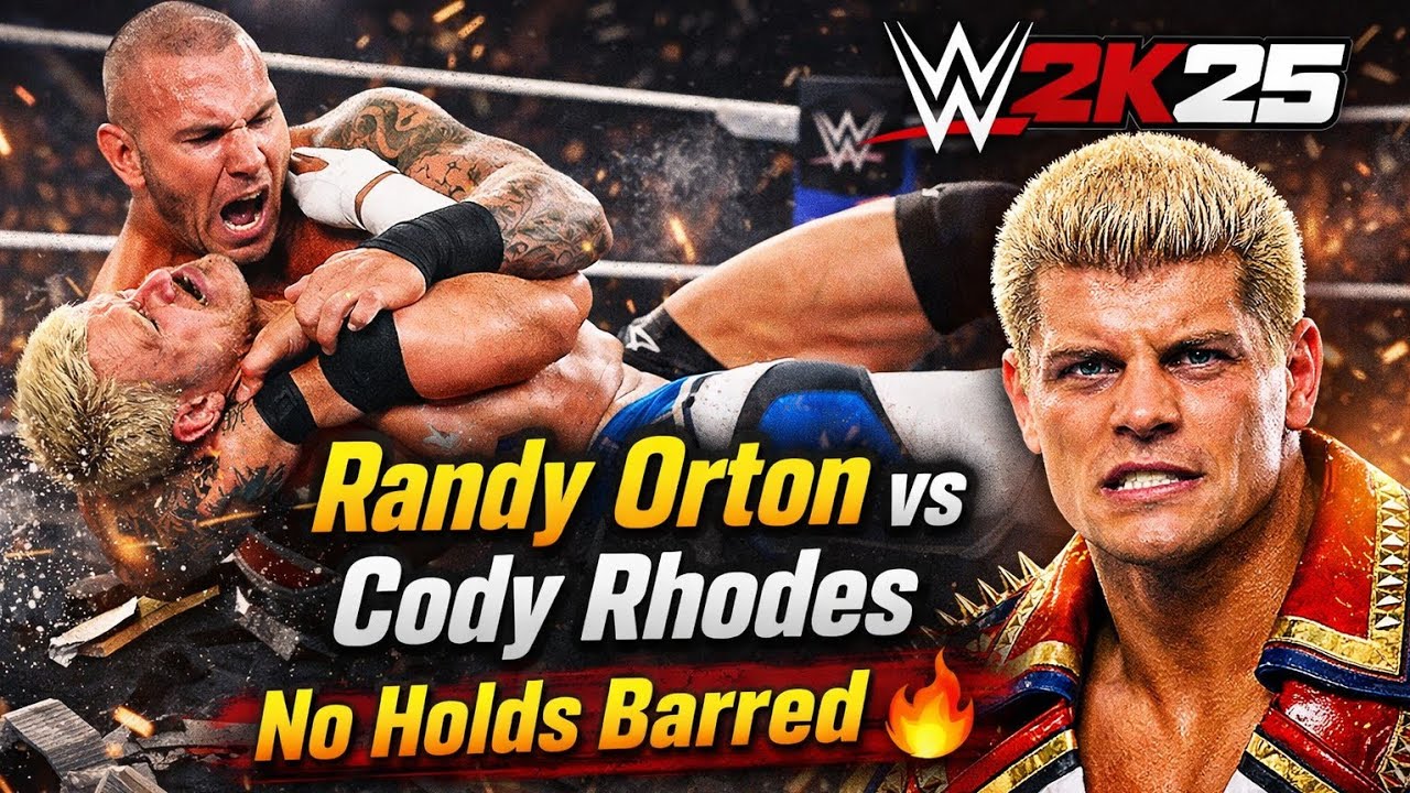 WWE 2K25 - Randy Orton vs Cody Rhodes | No Holds Barred Match 🔥#wwe #wwe2k25 #trending 