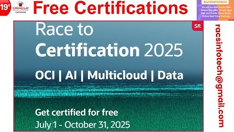 Oracle Free Cloud-trainingen en -certificeringen - Oracle Race to Certification 2025