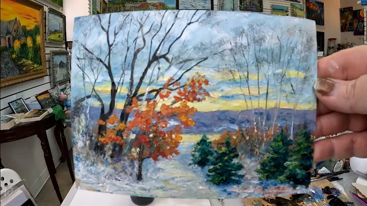 Peaceful calm morning in Sainte-Anne de Beaupré #oil #oilpaintinglandscape #palletknifeart 