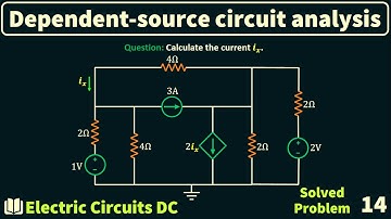 Solving circuits with dependent sources - Supermesh Analysis- Problem 14