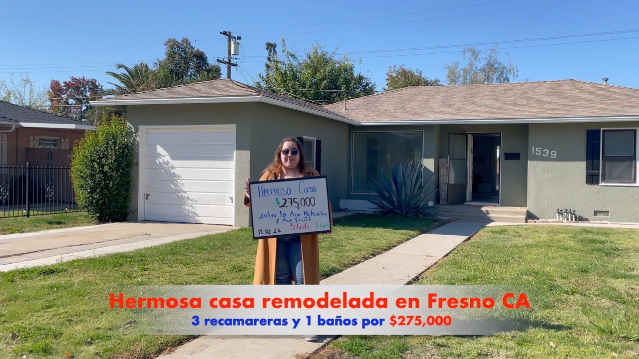 Hermosa casa de venta en Fresno California 3 recamaras 1 baño por