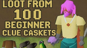 Loot from 100 beginner clues caskets ( worlds most luckiest open) rng gods are with Me