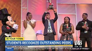 CBS46's Rebekka Schramm talks with inspriational students at Marietta High School