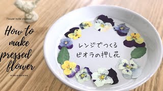 【レンジで簡単押し花の作り方】| ビオラの押し花 | レジン素材作り |