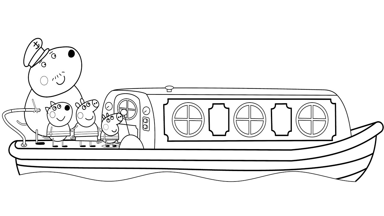Peppa Pig Captain Daddy Dog  Coloring  Pages  Learn 