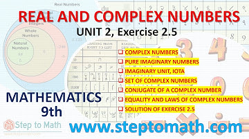 Math 9th Class -9th Math Unit 2 REAL AND COMPLEX NUMBERS Exercise 2.5, Complex Numbers