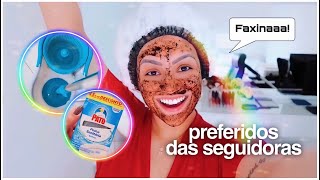 FAXINÃO com os PRODUTOS/UTENSÍLIOS preferidos de VOCÊS! 🤍🧹