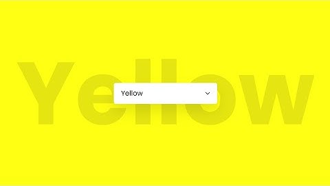 Change Background Color with Dropdown Menu using CSS & Javascript