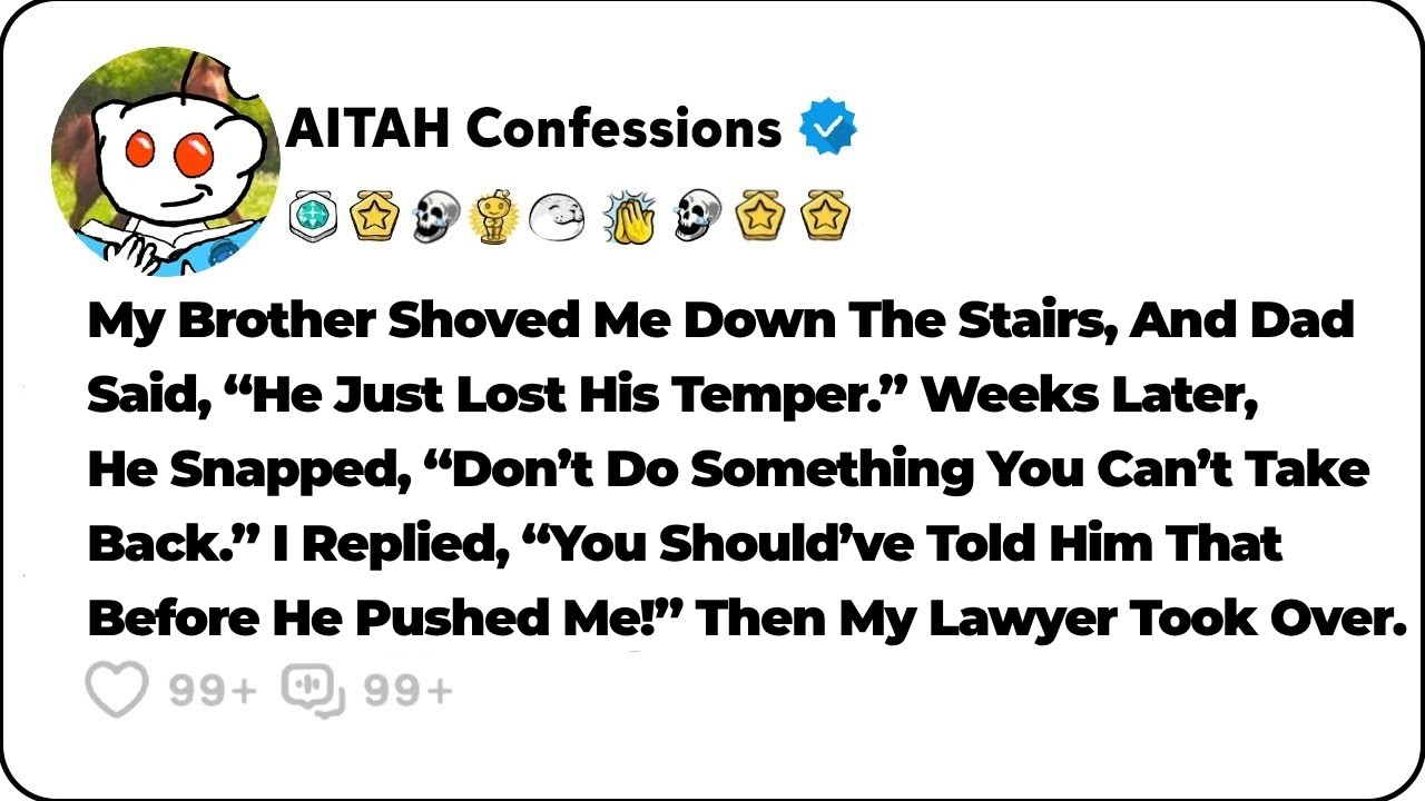 I was at the bottom of the stairs with a fractured ankle, and my brother stood at the top saying, “He tripped.” Then my dad crouched down, put a hand on my shoulder, and told me not to ruin...