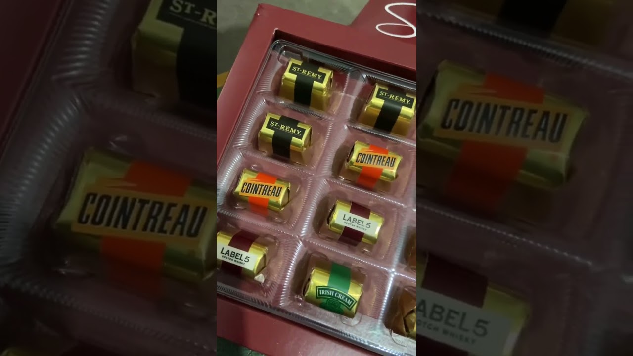Signature liqueur chocolates harveys irish cream st.remy label 5 cointtreau