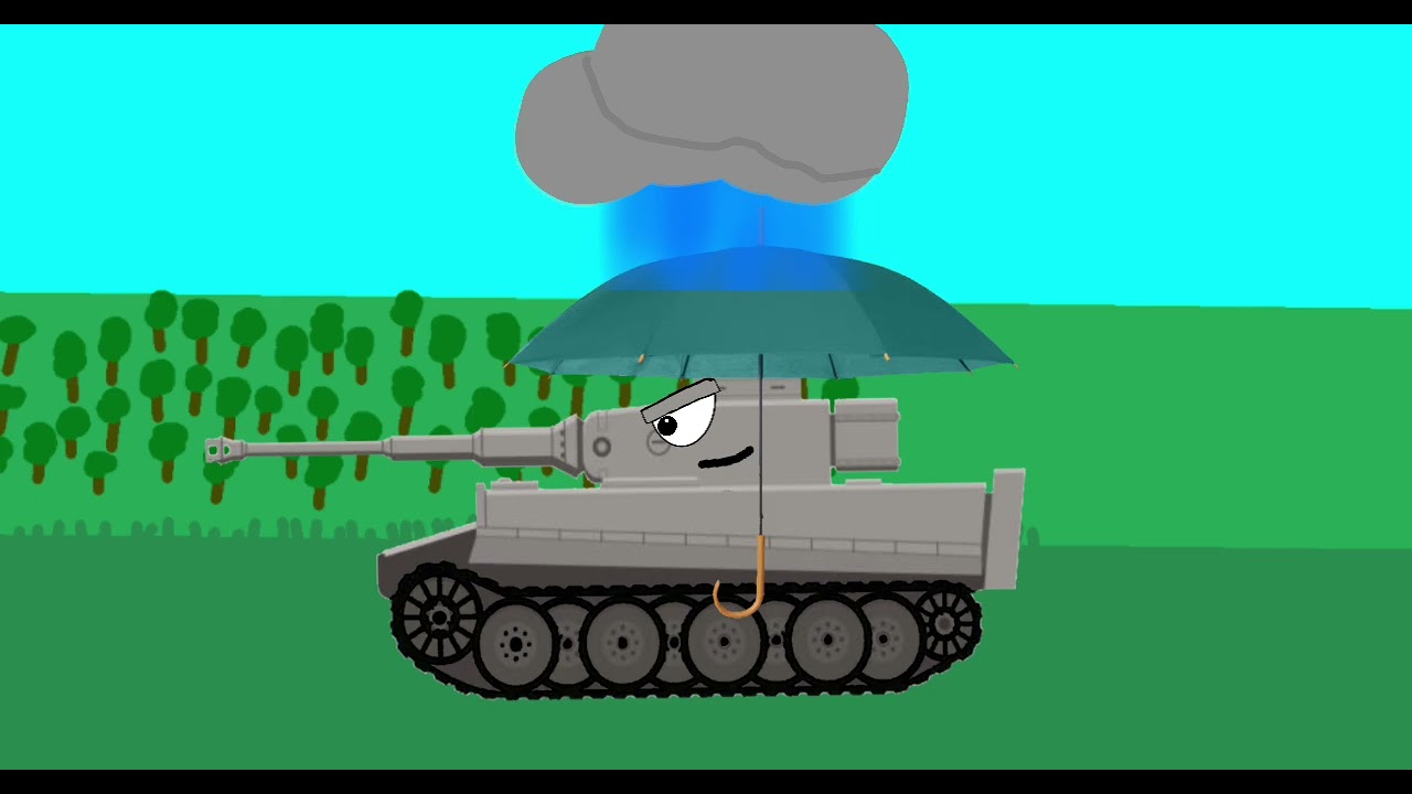 Ein Panzer, der nach dem Schock durch die Wolke superschnell wurde. 