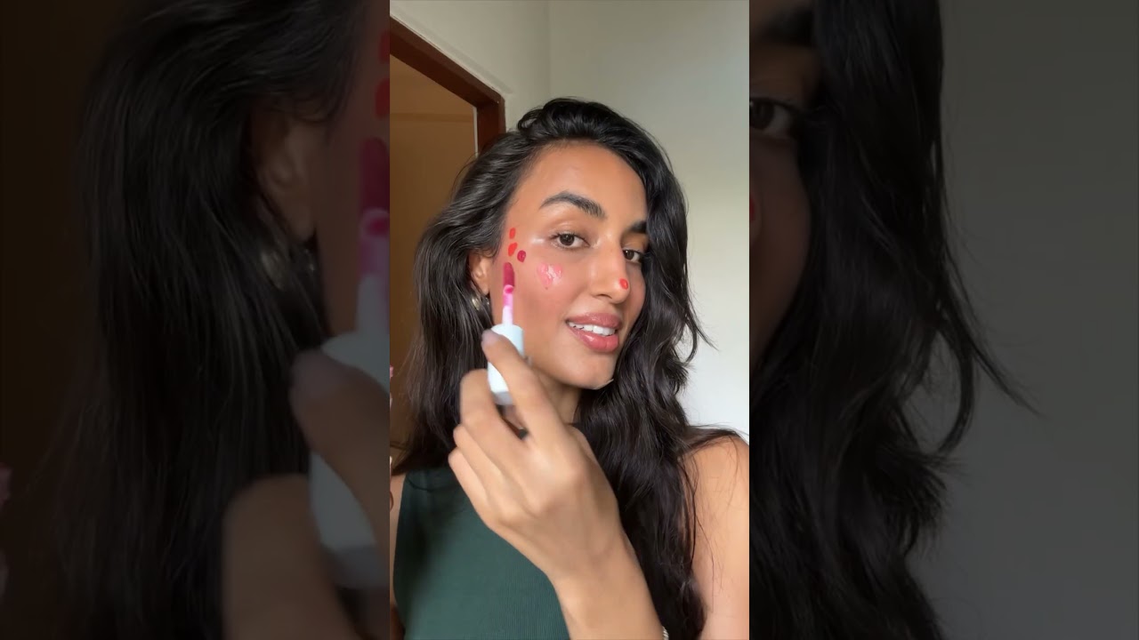 Sunset blush makeup tutorial 🍦✨💞 using MAC strobe beam liquid blush. 