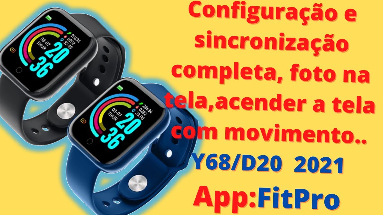 Smartwatch Y68, Relógio Inteligente, Esportivo, Troca Foto da Tela, Conexão  com Aplicativo Fit Pro - Preto