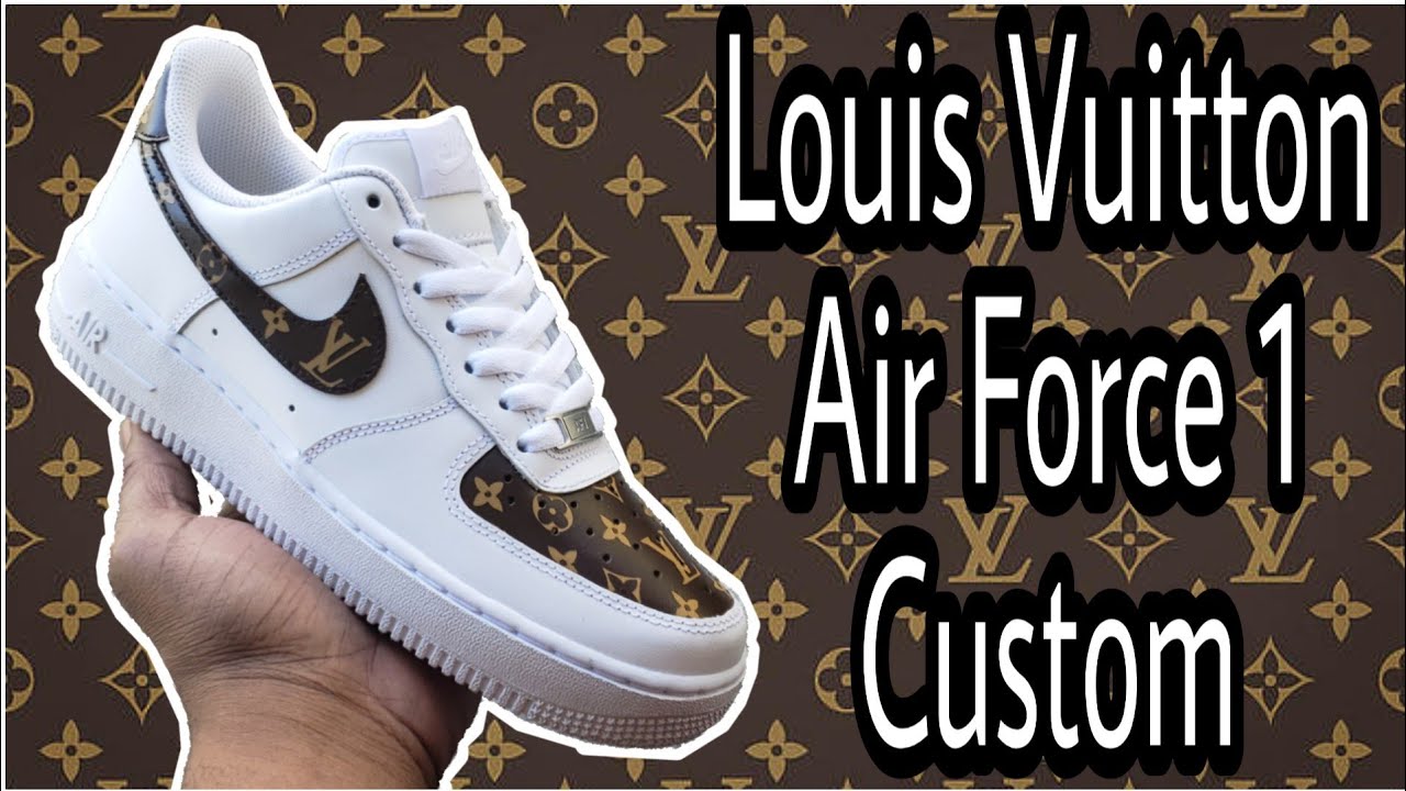 Brown LV custom Af1  All nike shoes, Nike air force, Nike air