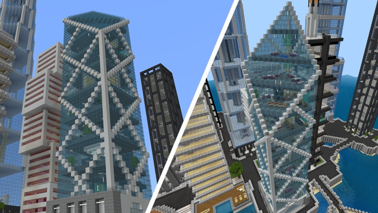 Touring the *NEWEST* Skyscraper in our City | Survival Minecraft City ...