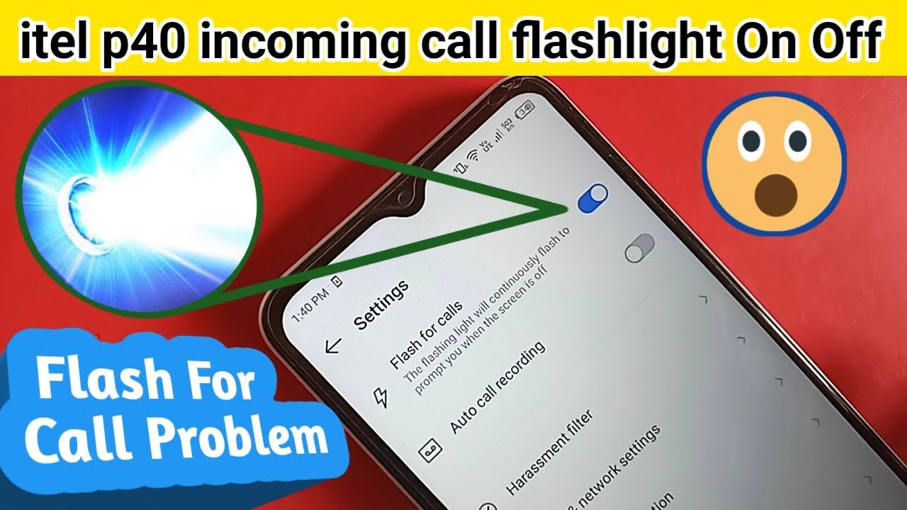 itel p40 call flashlight on off // itel p40 flash