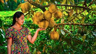 Turning fresh Durian into homemade Crepe Cake, Payasam & Sweet Sticks | ASMR | Traditional Me screenshot 5