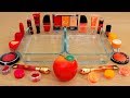 Red vs Orange - Mixing Makeup Eyeshadow Into Slime! Special Series 110 Satisfying Slime Video