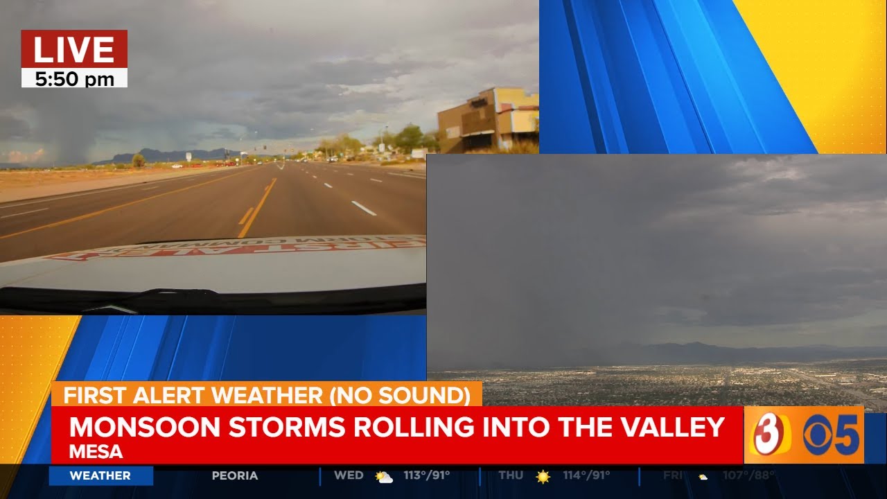 LIVE: Monsoon storms building up east of Phoenix - YouTube