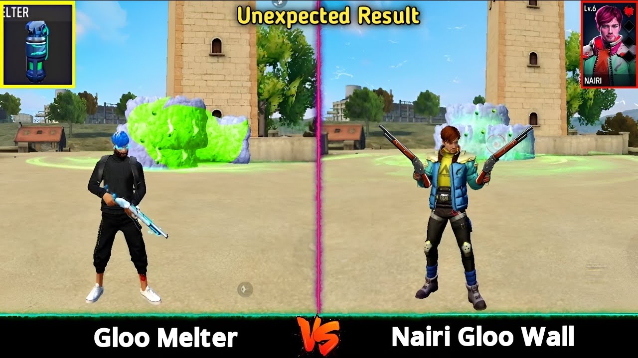 GLOO MELTER VS NAIRI GLOO WALL ABILITY TEST FREE FIRE- SAMSUNG,A3,A5,A6,A7,J2,J5,J7,S5,S6,S7,S9,A10F