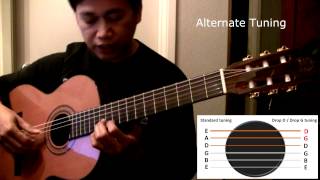 raffy's guitar 101 - alternate tuning lesson solo classical guitar