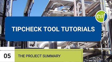 05 The project summary - TIPCHECK TOOL Tutorials