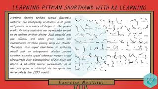 Exercise No.141 @ 85 WPM - Pitman Shorthand Dictation - KZ Learning