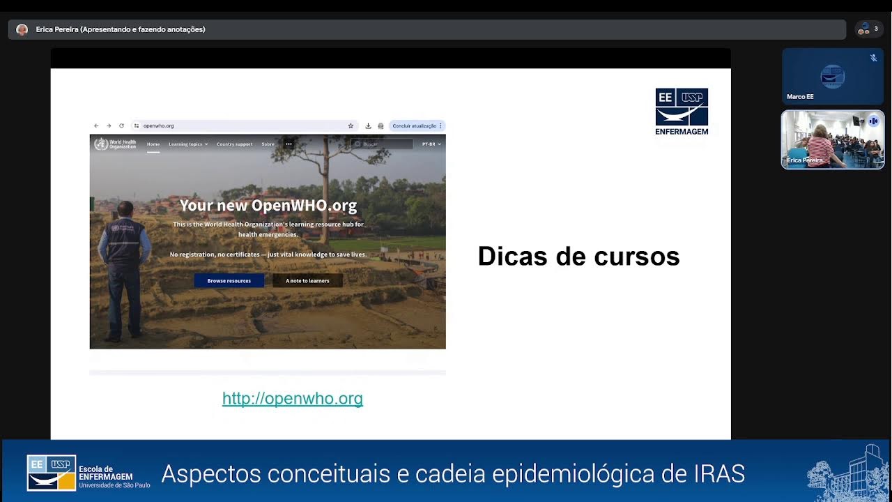 Aula: Aspectos conceituais e cadeia epidemiológica de IRAS. Profa. Dra. Gabriela Gonçalves Amaral.