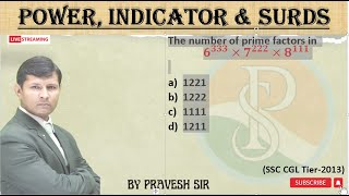 The number of prime factors in 𝟔^𝟑𝟑𝟑×𝟕^𝟐𝟐𝟐×𝟖^𝟏𝟏𝟏1221122211111211