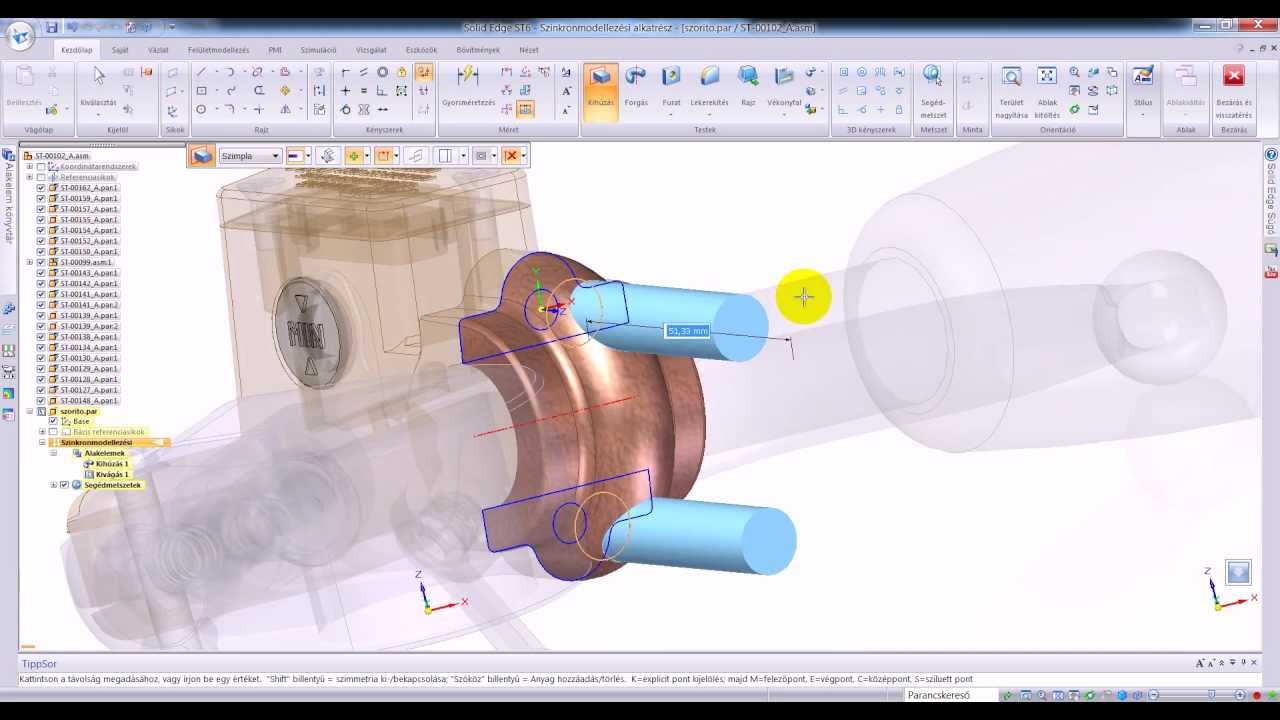 Solid Edge ST6 Alkatrész készítése szerelésen belül - YouTube