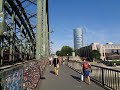 Cologne 4k 9 euro trip  walking along hohenzollern bridge across the rhine river 