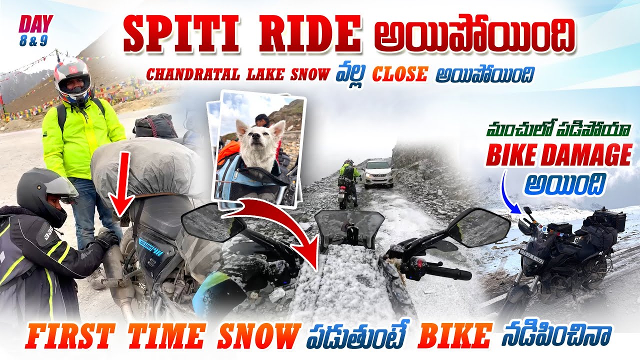 Chandratal Bike Ride Attempt Failed | Snow in Spiti, Manali via Rohtang Pass | Day 8,9 Spiti Ride