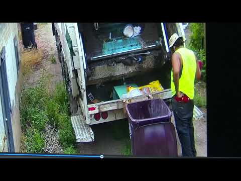 Homeowner catches trash company worker urinating on the job