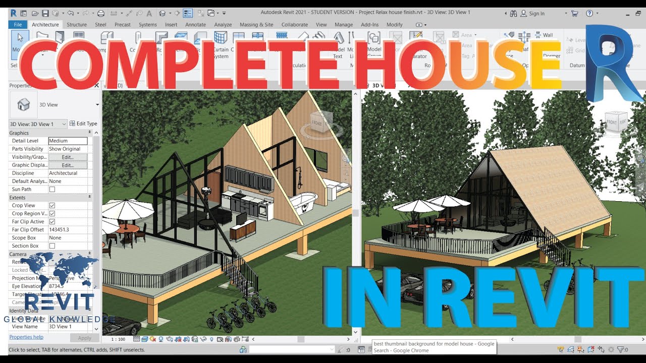 REVIT BEGINNER - Model Vacation House complete project in Revit 2021 ...