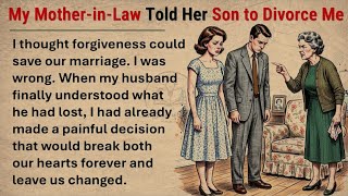 Information My Mother in Law Told Her Son to Divorce Me 💔 _ Learn English With Story 🔥 || Graded Reader 📚✅ News