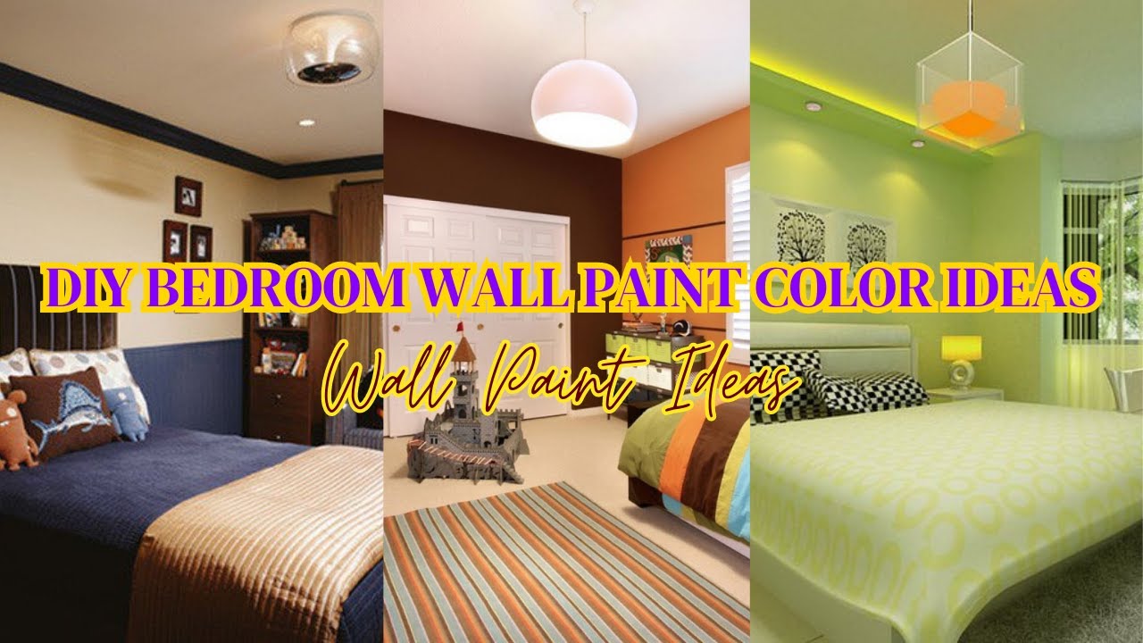 DIY Bedroom Wall Paint Color Ideas| Unique Wall Painting Ideas| Simple ...