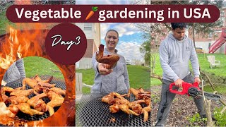 gardening in USA DAY 3 2024 & chicken 🍗 BBQ #gardening