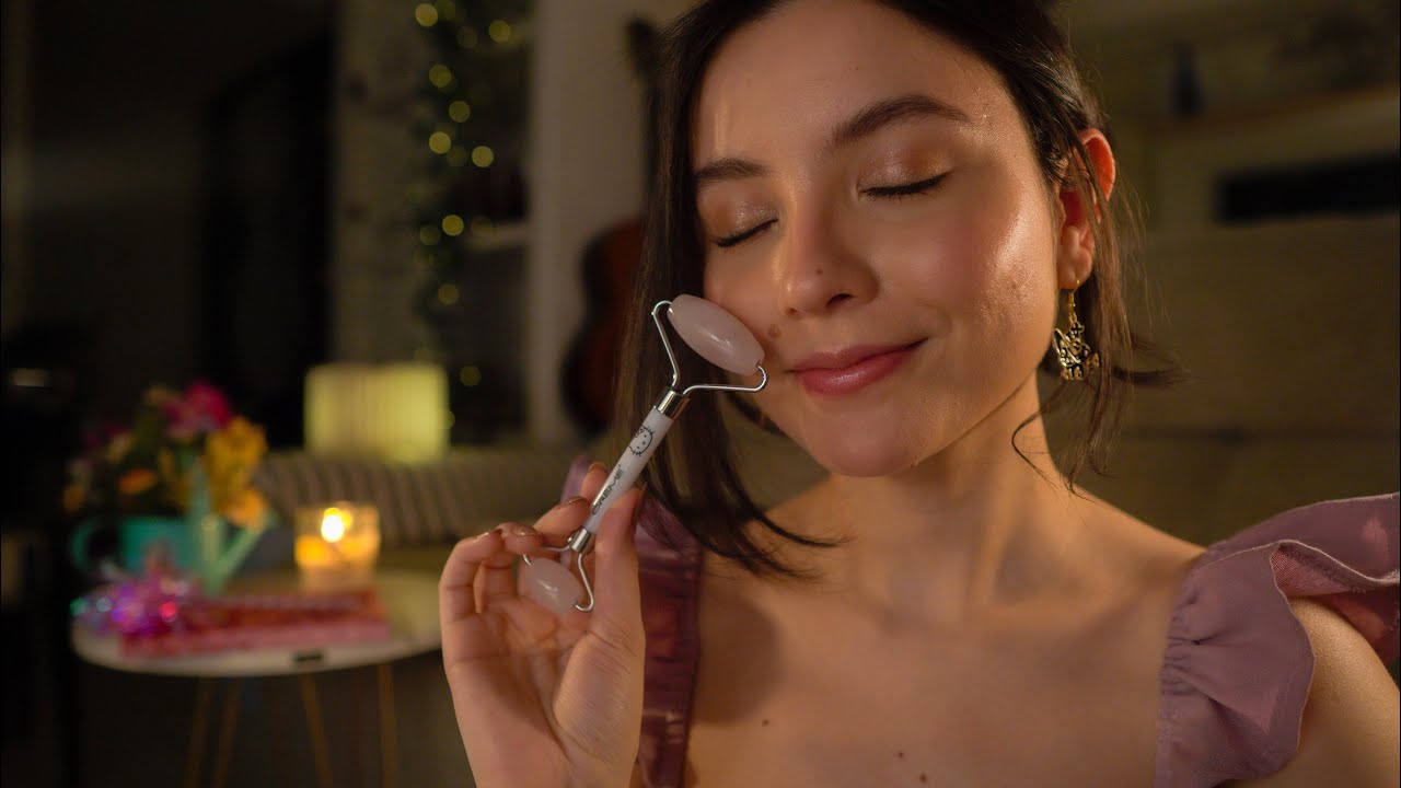 asmr mini SPA do sono 💜 (roleplay, atenção pessoal, skincare)