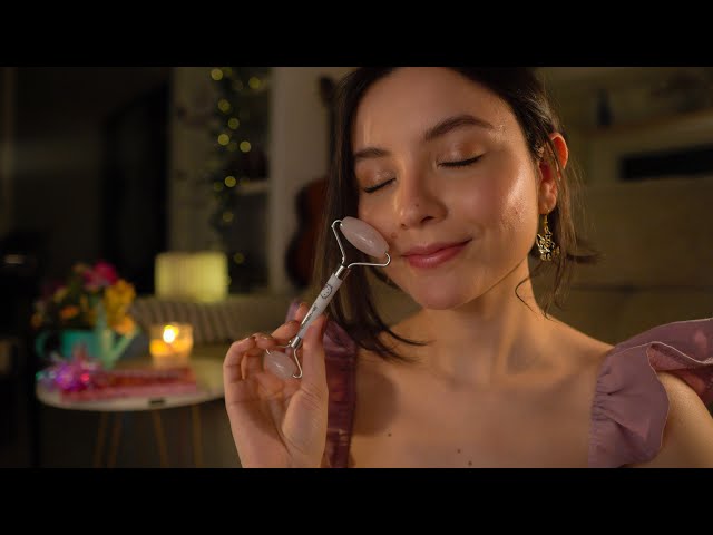asmr mini SPA do sono 💜 (roleplay, atenção pessoal, skincare)
