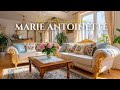 French Country Living Room with Marie Antoinette’s Regal Touch of Glamour