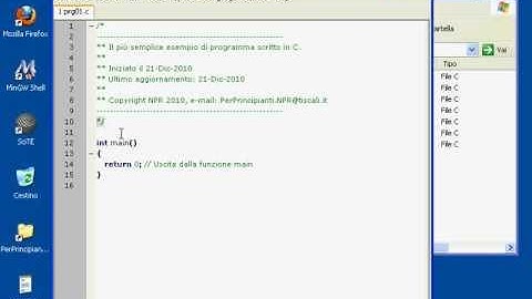 Il più semplice programma in linguaggio C