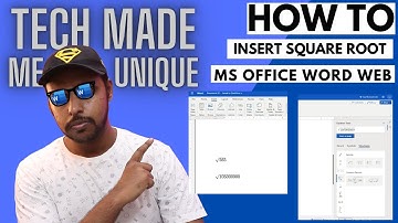 How to write square root in word | how to insert square root in ms office word web