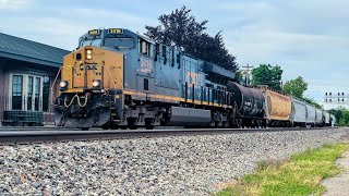 Southbound CSX mixed manifest with mid-train DPU on track one 