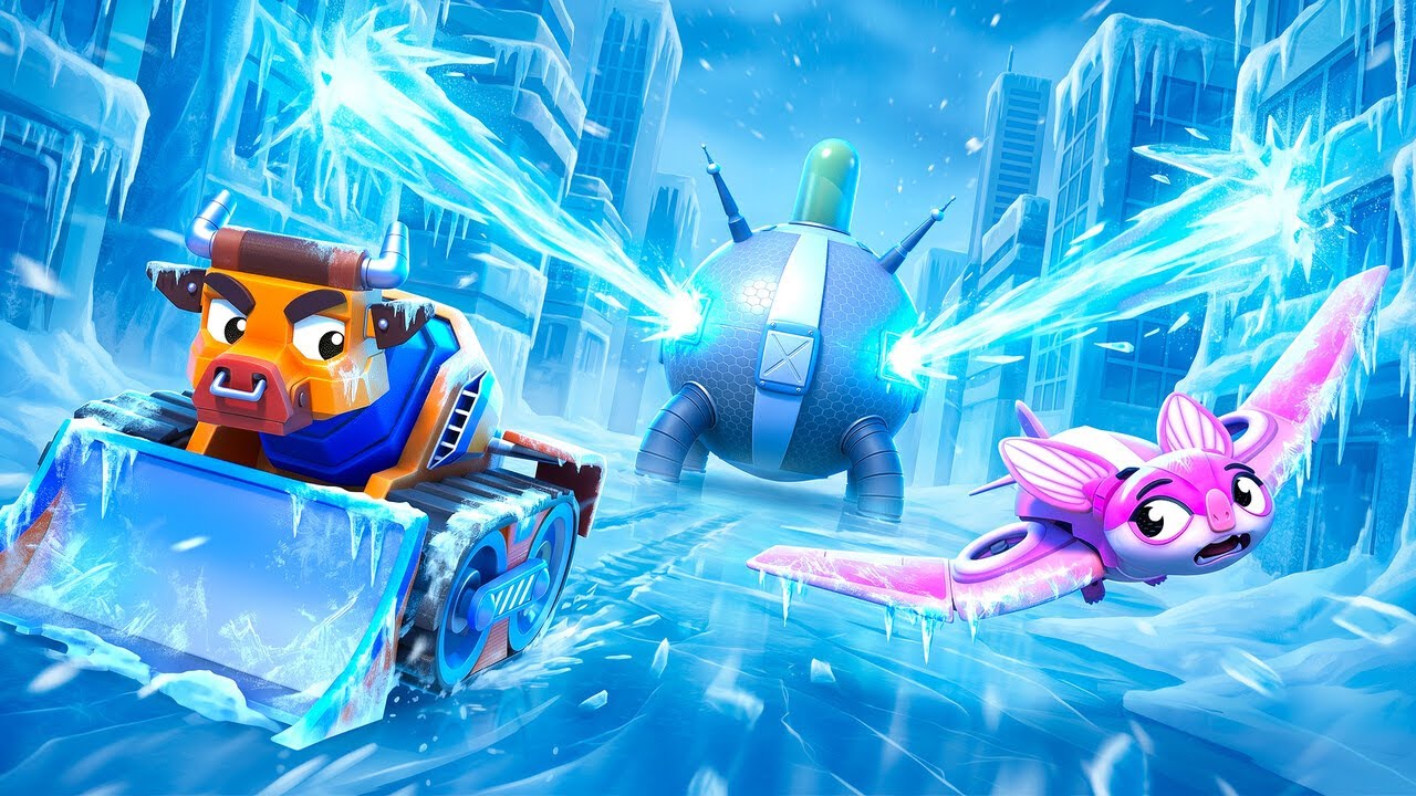 Бык-бульдозер своим БУРОМ освобождает ЗАМОРОЖЕННЫХ людей | Супер спасательный отряд