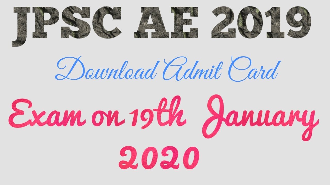 JPSC Assistant Engineer Admit Card 2020