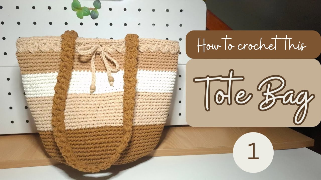 Crochet Tote Bag Pattern Tutorial Step by Step | Round Base | Part 1 of 2
