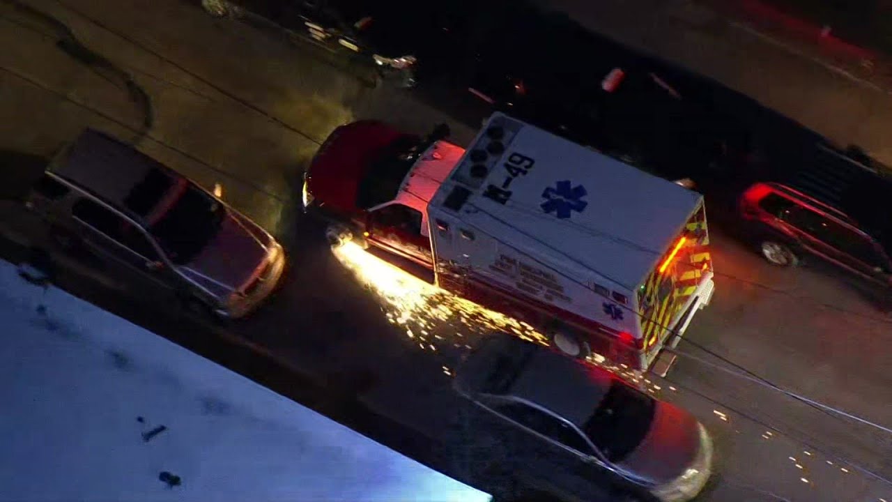 Man arrested after chase involving stolen ambulance - YouTube