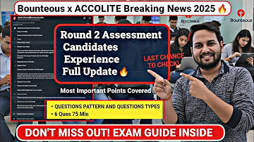 🚨 BOUNTEOUS x ACCOLITE Round 2 News! (29 Oct) | Candidates Experience, Full Update & 6 Ques Pattern